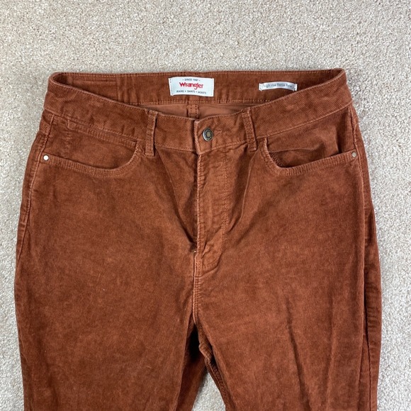 Wrangler High Rise Fierce Flare Corduroy Pants Rust Brown 10x32 112324954 - Picture 2 of 11